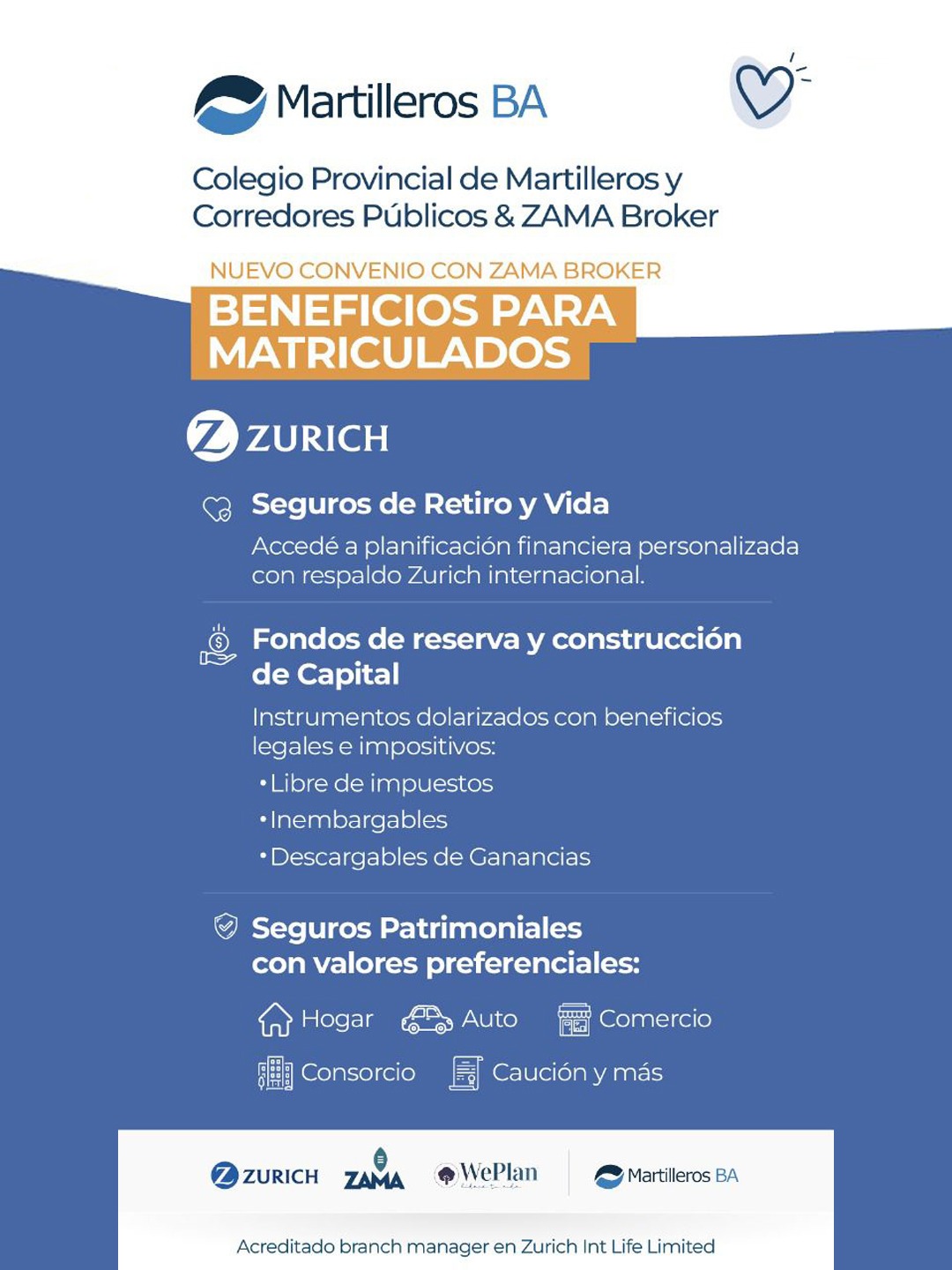 Flyer Zurich - Beneficios para Matriculados